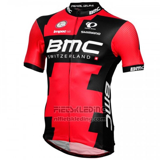 2016 Fietskleding BMC Zwart en Rood Korte Mouwen en Koersbroek